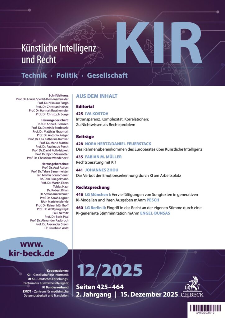 Cover der Zeitschrift KIR Ausgabe 12/2025